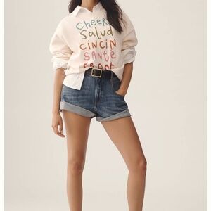 Jordan Nickson x Anthropologie Cheers Graphic Sweatshirt Size S